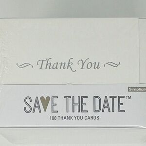 100 Thank You cards (weddings) but can be used for anything really.